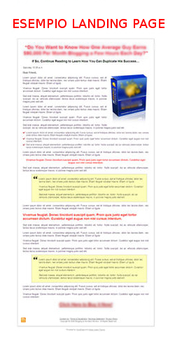 esempio landing page