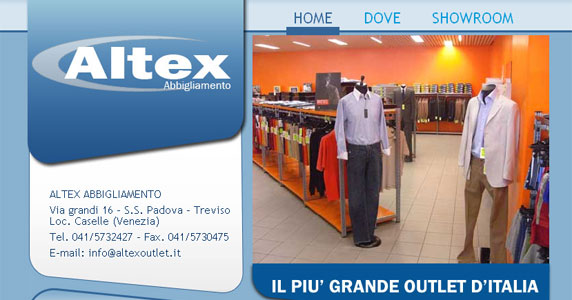 Realizzazione sito web Altex Outlet